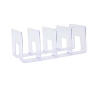 SiaBiced Support de Livre Porte-livres Organisateur de Bureau Rangement Magazine Présentoir Dossiers En Acrylique Solide avec Quatre Sections Convient pour Éta, Clair