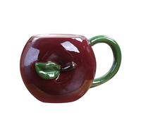 SiaBiced Tasse à Café en Céramique Fruits Tasse à Lait Créative Tasse à Thé Porcelaine Motif 3D avec Anse pour eau Adaptée Bureau Maison Cadeau Décoration, pomme