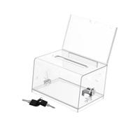 SiaBiced Urne pour Cartes de Visite, En Acrylique, Légère, Verrouillable et Multifonctionnelle, de Grande Capacité, Idéale pour Les Bureaux, Les œuvres Caritat, Transparent