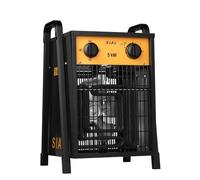 SIAL Chauffage Soufflant 5kW 400V de Chantier, Radiateur Électrique,DA5 | IP24 - Puissant d'Appoint avec Thermostat - pour Atelier, Garage, séchage sous-sol, Séchage Rapide, Sans câble d'alimentation