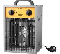 SIAL-Chauffage Soufflant électrique,3300w,Chauffage soufflant chantier,Radiateur soufflant,30㎡,Aérotherme avec thermostat,argenté,Garage Cave Atelier