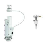 Siamp 32500007 Optima 50 Mecanisme de Chasse, Blanc & Robinet Flotteur, 3/8° Laiton Nickelé