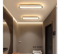SIAMZYWV Lustre LED, Plafonnier LED en Aluminium, 3 Couleurs, 3 000 K/4 000 K/6 000 K, Plafonnier Ovale Moderne, pour Salon, Chambre à Coucher, Salle à Manger (lumière Blanche dorée, 60 °C).