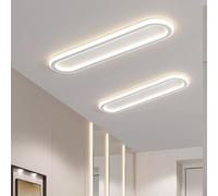SIAMZYWV Lustre LED, Plafonnier LED en Aluminium, 3 Couleurs, 3 000 K/4 000 K/6 000 K, Plafonnier Ovale Moderne, pour Salon, Chambre à Coucher, Salle à Manger (lumière Blanche dorée, 60 °C).