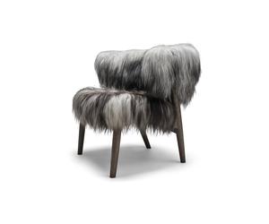 Sibast Furniture No 7 Fauteuil Entièrement Rembourré Chêne Huilé Foncé et Peau de Mouton Long