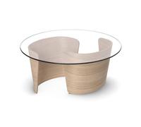 Sibast Furniture No 7 Table Basse de Salon Ø90 Haute Chêne Huilé Blanc /verre