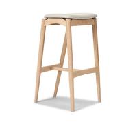 Sibast Furniture No 7 Tabouret de Bar 65 sans Dossier Chêne Huilé Blanc/ Gris Clair Soie