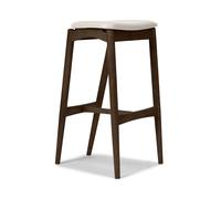 Sibast Furniture No 7 Tabouret de Bar 65 sans Dossier Chêne Huilé Foncé/ Gris Clair Soie