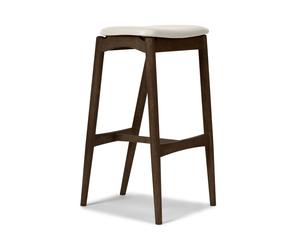 Sibast Furniture No 7 Tabouret de Bar 65 sans Dossier Chêne Huilé Foncé/ Gris Clair Soie