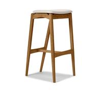 Sibast Furniture No 7 Tabouret de Bar 65 sans Dossier Chêne Huilé/soie Gris Clair