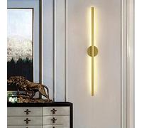 SIBEG Appliques murales à Longue Bande LED à intensité Variable, Applique linéaire de Fond Murale en Aluminium Simple et Moderne, pour escaliers de Couloir de Salon de Chambre à Coucher, Or A, 80 cm