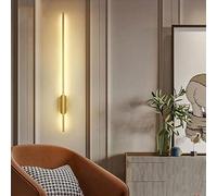 SIBEG Appliques murales à Longue Bande LED à intensité Variable, Applique linéaire de Fond Murale en Aluminium Simple et Moderne, pour escaliers de Couloir de Salon de Chambre à Coucher, Or B, 60 cm