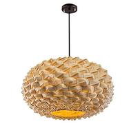 SIbeg Lustre Tropical rétro d'Asie du Sud-Est, Lanterne de Plafond en Forme d'ananas tissé en Bambou, Lampe à Suspension en rotin en Osier pour Salon, Chambre à Coucher, Restaurant, café, Salon de