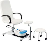 Sibel Fauteuil de Pédicure Hydraulique Blanc avec repose-pied réglable