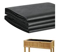Sibosen Lot de 2 doublures en tissu non tissé pour grande jardinière de légumes, herbes aromatiques, 2,9 m x 1,6 m, noir non tissé, favorise l'évacuation de l'eau et la rétention du sol