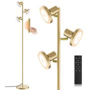 SIBRILLE Lampadaire LED Dimmable 36 W 2500 lm Avec Télécommande & Contrôle Tactile, 4 Températures de Couleur, 3 Lampes Réglable LED pour Salon, Chambre et bureau, Or