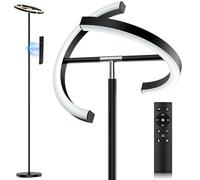 SIBRILLE Lampadaire LED Dimmable Noir Lampadaires Lampadaire 20W Moderne Uplighter avec Télécommande 1300LM 3000K-6000K Blanc Chaud Blanc Froid Lampe de Lecture pour salon, Chambre, Bureau, Hôtel