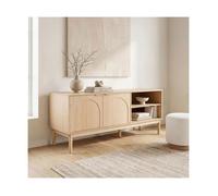 Sicaan meuble tv 140cm 2 portes, finition chêne nolan