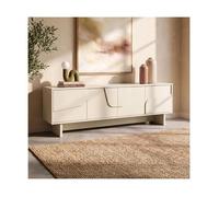 Sicaan meuble tv beige 160cm 4 portes finition mélaminée flora