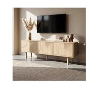 Sicaan meuble tv scandinave 160cm 3 portes finition chêne saskia
