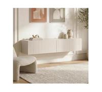 Sicaan meuble tv suspendu 160cm beige à tasseaux - leya
