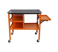 SICHENSH Table de soudage mobile avec capacité de charge de 500 kg, 4 roues | Table de travail de soudage avec plateau latéral pliable pour atelier et industrie 111 x 60 x 85 cm