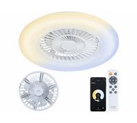 Sichler Haushaltsgeräte Plafonnier LED CCT connecté avec ventilateur VT-960.led avec commandes vocales