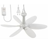 Sichler Haushaltsgeräte Ventilateur de plafond mobile 6 pales à suspendre VT-242.m avec minuteur - 43 cm