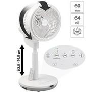 Sichler Haushaltsgeräte Ventilateur répartiteur 3D Ø22 cm 60W réglable 4 vitesses Télécommande Blanc