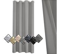 Sichtschutz Rideau Anti Chaleur 90x200cm, Rideau Occultant Court, Installation Facile pour La Decoration de Chambre,Gris Clair -1 pièce Hauteur x Largeur