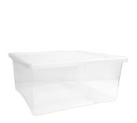Sicignano | Boîte de rangement transparente avec couvercle | Boîte de rangement en plastique robuste et peu encombrant | Idéal pour la maison, le bureau et le garage | Fabriqué en Italie (3, LT.5)
