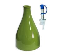 Sicignano - Bouteille d'huile d'huile en terre cuite 500 ml, colorée décorée à la main, Hommage bec verseur, récipient pour huile de vinaigre, ampoule doseuse pour huile d'olive, fabriquée en Italie