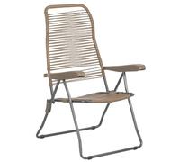 Sicignano Chaise longue Lipari pliante pour extérieur, PVC coloré sur cadre en acier, 5 positions inclinables, 62 x 64 x 105 cm (taupe)