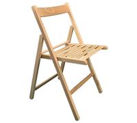 Sicignano | Chaise Pliante Classique Compacte en Bois de Hêtre Naturel 43x49x79h cm - Confortable Facile à Transporter, Camping Jardin Plage Terrasse Balcon, Fabriqué en Italie