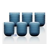 Sicignano Gioia Lot de 6 verres en verre coloré en pâte, 260 ml, bleu clair