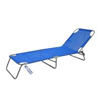 Sicignano Lit pliable en fer avec textilène 195 x 55 cm (bleu)