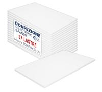 Sicignano Lot de 17 plaques de polystyrène expansé pour murs, faux plafonds et emballages robustes, pour bricolage et modélisme, 100 x 50 x 3 cm