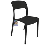Sicignano Noemi Lot de 20 chaises en polypropylène sans accoudoirs pour jardin, extérieur et intérieur, légères, imperméables et faciles à nettoyer (anthracite)