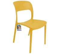 Sicignano Noemi Lot de 6 chaises en polypropylène sans accoudoirs pour jardin, extérieur et intérieur, légères, imperméables et faciles à nettoyer (moutarde)