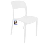 Sicignano Noemi Lot de 6 chaises en polypropylène sans accoudoirs pour jardin, extérieur et intérieur, légères, imperméables et faciles à nettoyer (blanc)