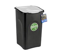 Sicignano Poubelle Ecogreen 50L avec couvercle coloré 37 x 37 x 56 h pour intérieur extérieur (blanc)