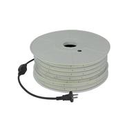 SICOM Ruban Led simple rang de longueur 50 mètres IP65 8W/ml 230V avec alimentation. 3000K blanc chaud / 6500K blanc froid. Eclairage chantier. (3000K Blanc chaud)