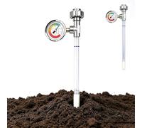 SICWEDIM Tensiomètre de sol, capteur de surveillance de l'humidité du sol, tube en céramique et corps de jauge en métal, pour zones de plantation, champs agricoles, maison, jardin, surveillance de