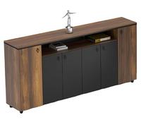 Sideboard Armoire Commode Armoire à portes battantes Bureau Marron Noir