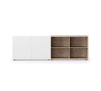 Sideboard Edit Q 241,3x48x87,5cm avec 4 cases ouvert 2 boxes with double door/4 open boxes oak