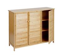 Sideboard Hwc-B18, Armoire Commode Highboard, 3 Portes Bambou 81x97x34cm Multicolore