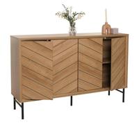 Sideboard HWC-M50, Armoire Commode Highboard Buffet, bois massif de manguier 94x151x40cm naturel