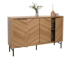 Sideboard HWC-M50, Armoire Commode Highboard Buffet, bois massif de manguier 94x151x40cm naturel