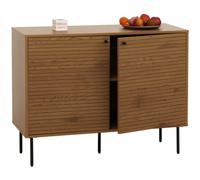 Sideboard HWC-N78, Commode Armoire Buffet, style scandinave Métal Bois Mélamine MVG 86x110x40cm naturel