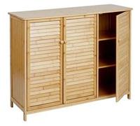 Sideboard Hwc-B18, Armoire Commode Highboard, 3 Portes Bambou 81x97x34cm Multicolore